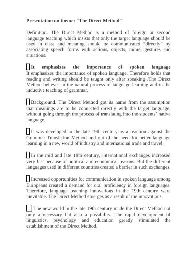 The Direct Method.