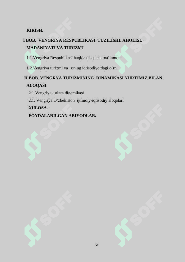 VENGRYA TURIZMI. 2