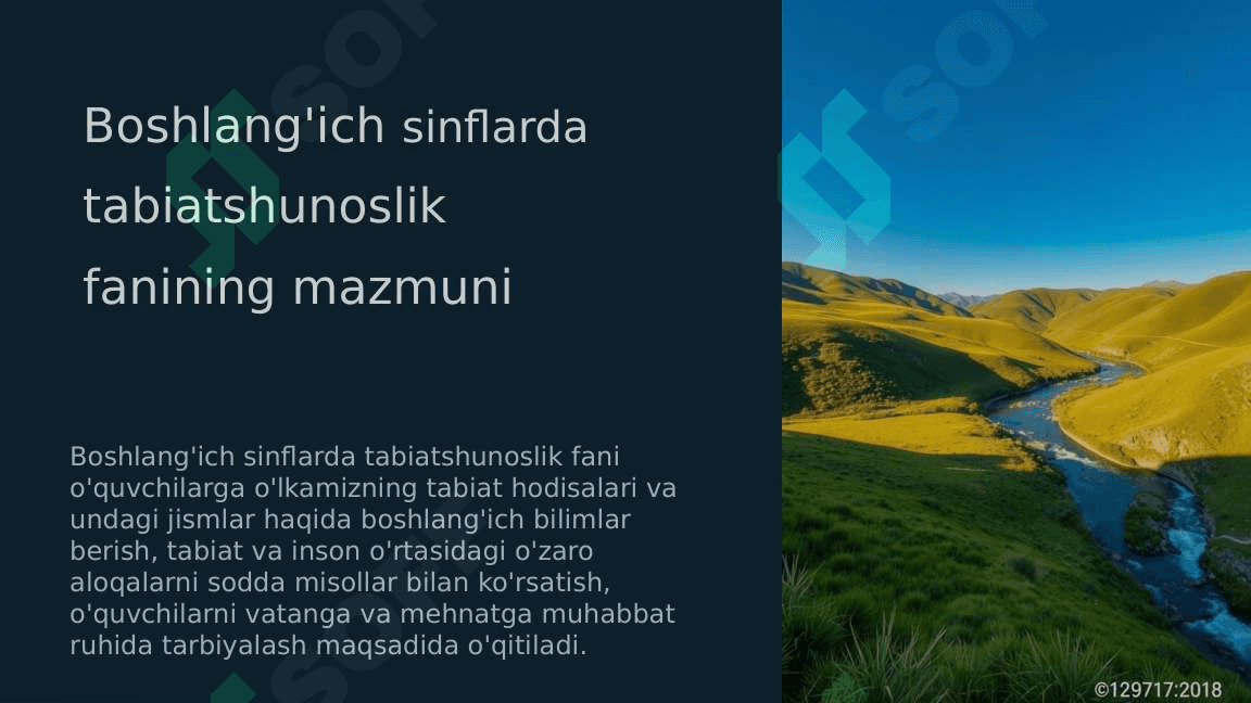 Boshlang'ich sinflarda tabiatshunoslik fanining mazmuni 3