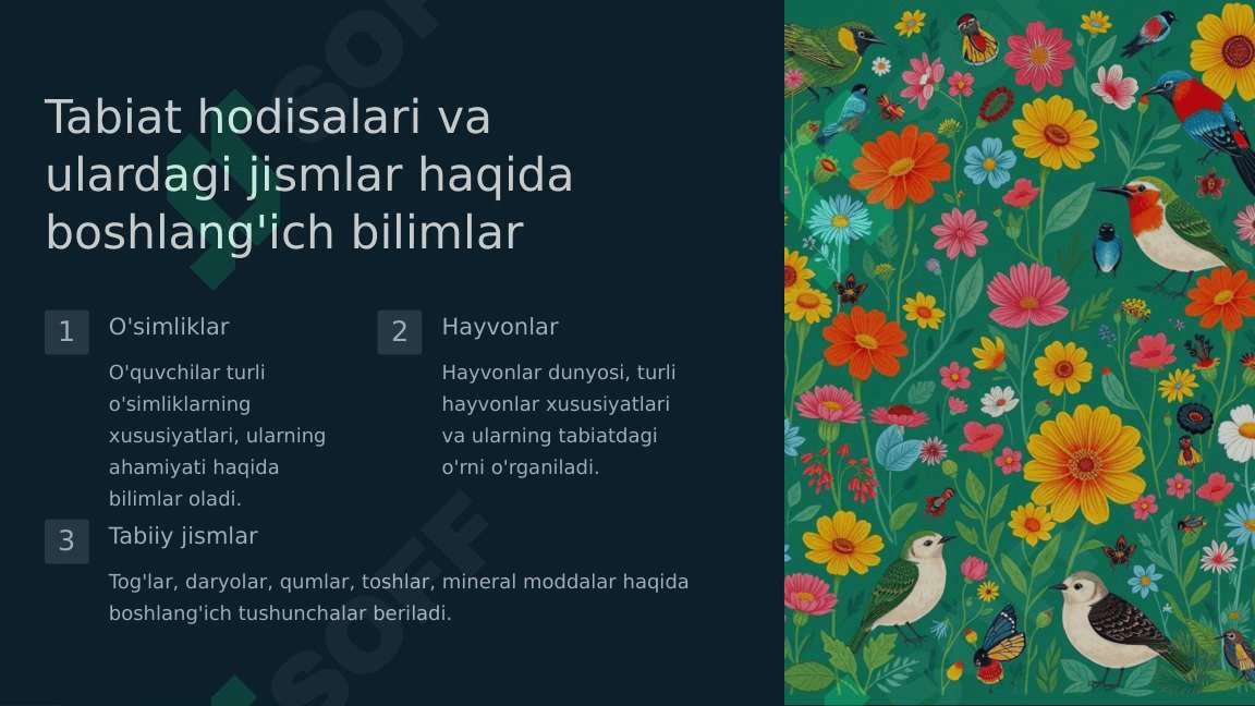 Boshlang'ich sinflarda tabiatshunoslik fanining mazmuni 4