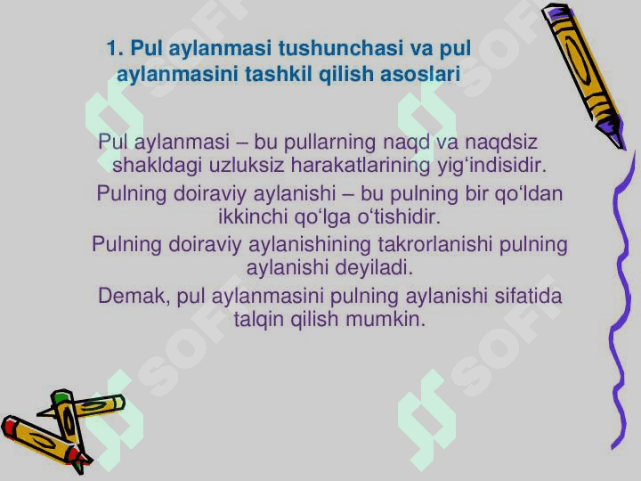 Pul aylanmasi va uning tarkibi 2