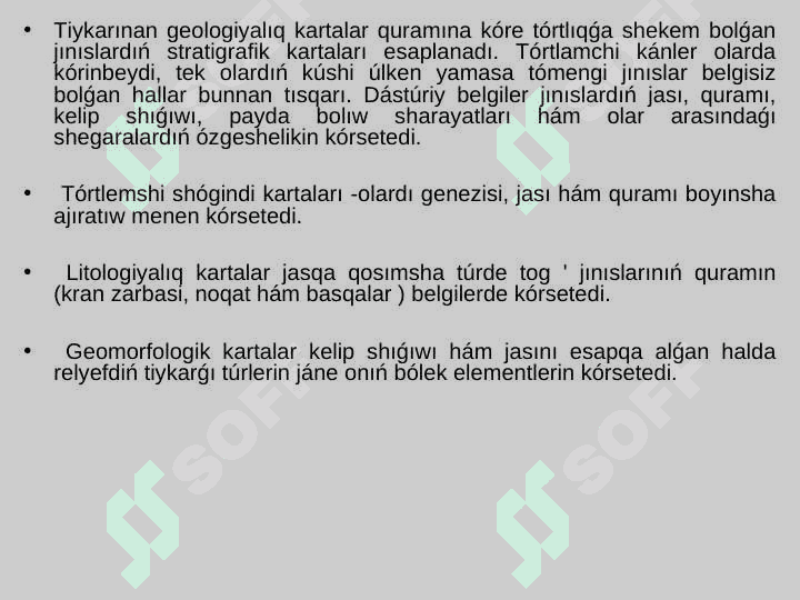 Geologiyalıq kartalar hám shartli belgiler 3