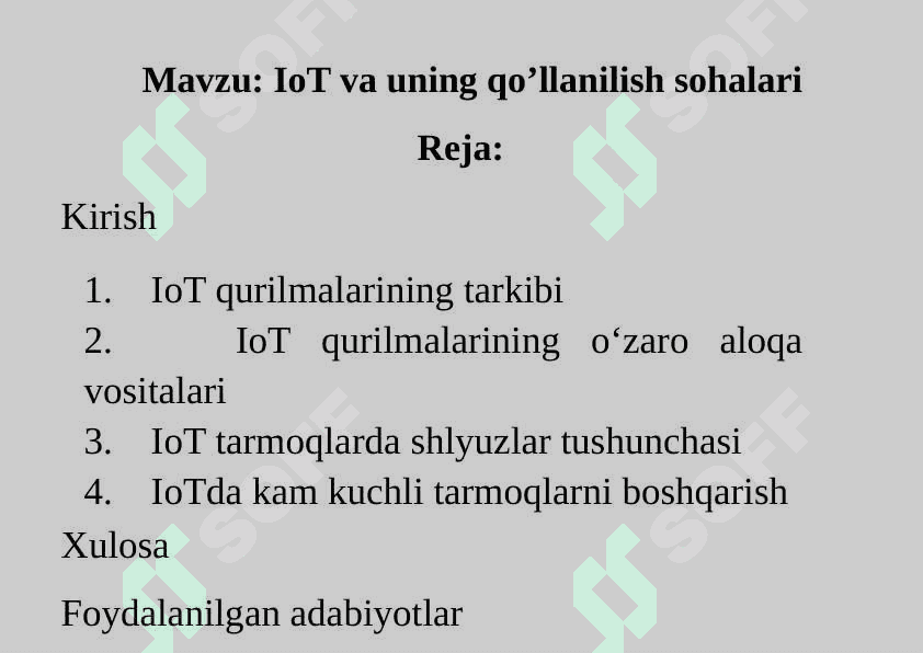 IoT va uning qo’llanilish sohalari+ 2
