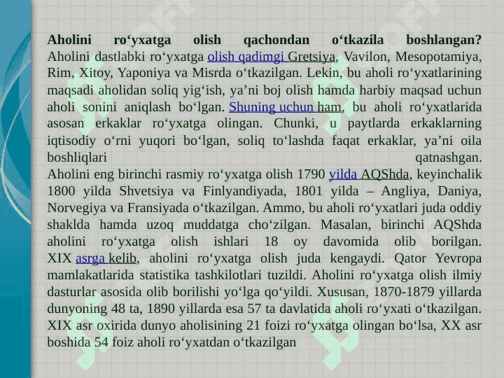 Aholini ro'yxatga olish 4
