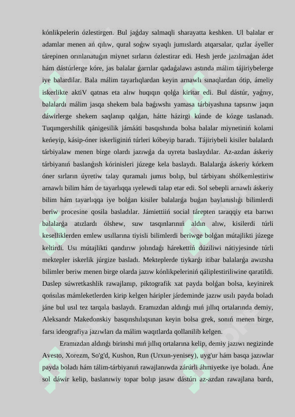 Pedagogikalıq táliymatlar tariyxı. 8