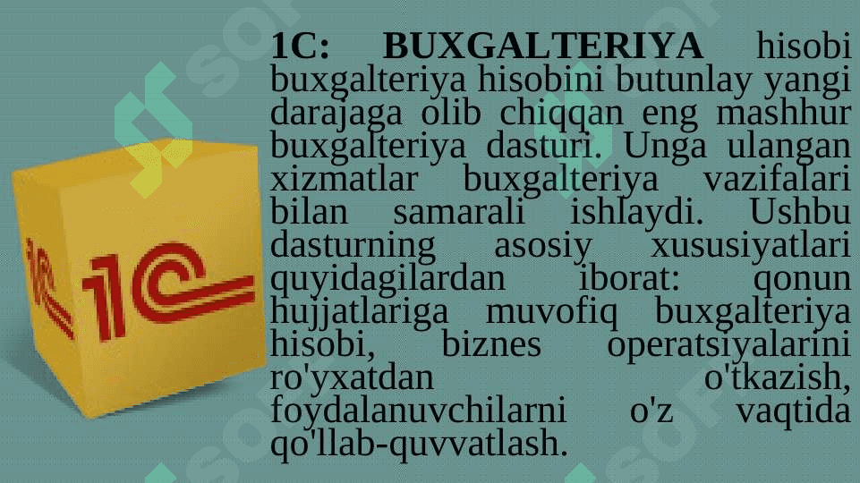 BUXGALTERIYA DASTURLARI VA ULARNI QO'LLASH 6