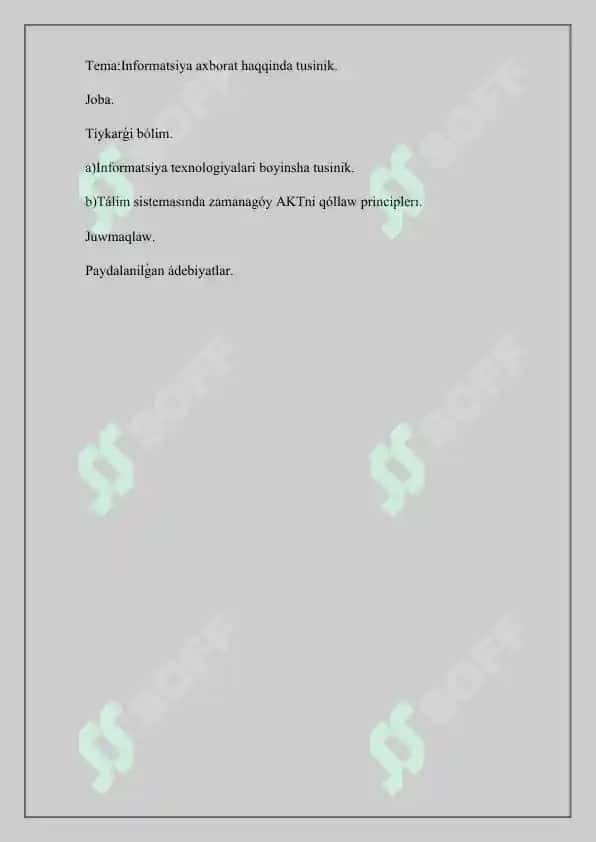 Informatsiya texnologiyalari (Information Technology) 2