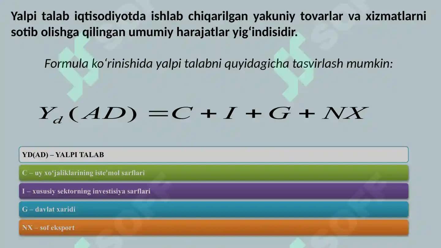 Yalpi Talab va Yalpi Taklif 4