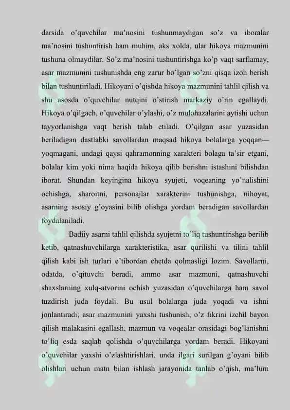 Har xil  janrdagi asarlarni o’qish  usuliyotining xususiyatlari 3