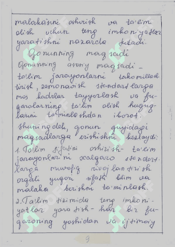 O'zbekiston Respublikasi ta'lim to'g'risidagi qonuni 8