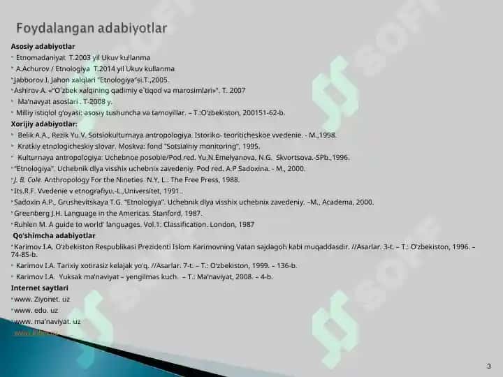 Etnomadaniyat fanining predmeti, maqsad va vazifalari 3