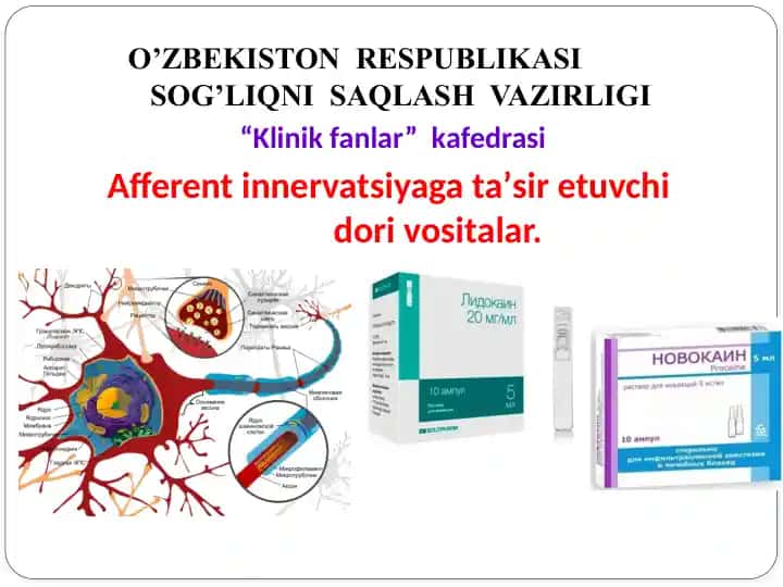 Afferent innervatsiyaga ta'sir etuvchi dori vositalar.