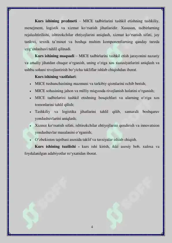 "MICE tadbirlarini tashkil etishning o ziga xos xususiyatlari" 4