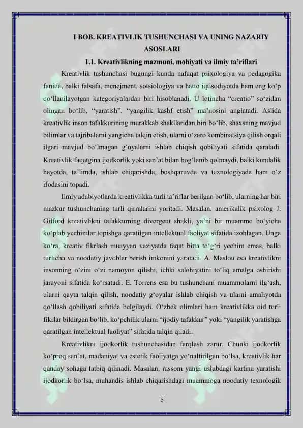 Kreativlik muammosiga zamonaviy yondashish 5