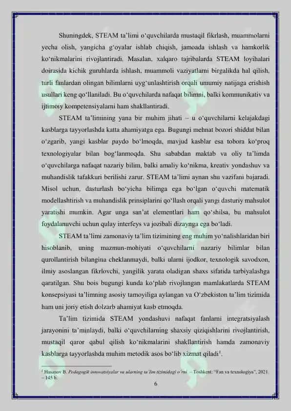 STEAM talimining mazmun-mohiyati 6