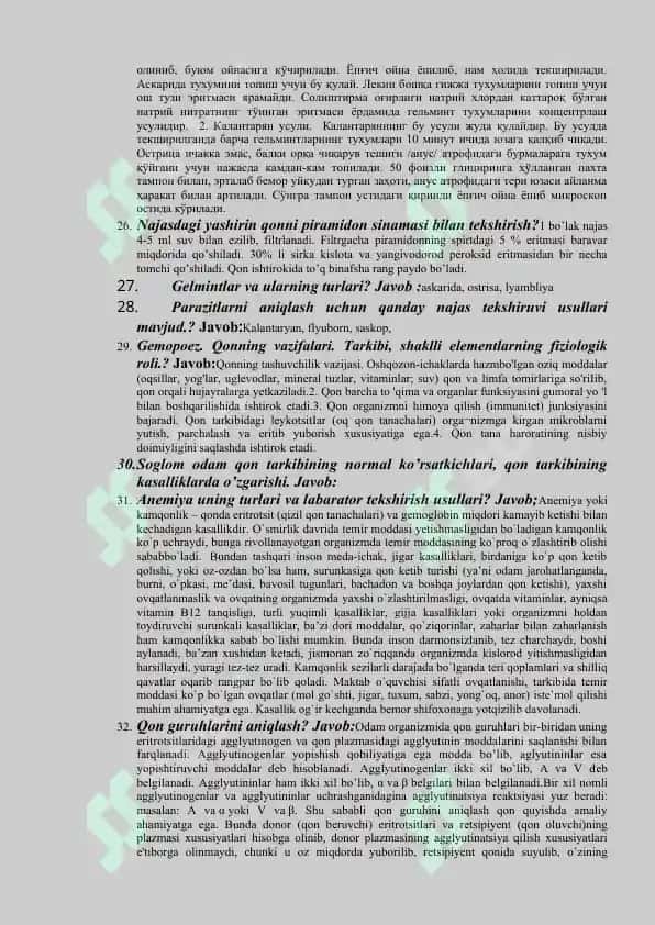 AGROS MED LABARATORIYAGA OID SAVOLLAR VA JAVOBLAR 5