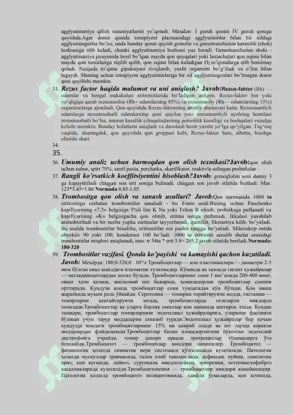 AGROS MED LABARATORIYAGA OID SAVOLLAR VA JAVOBLAR 6