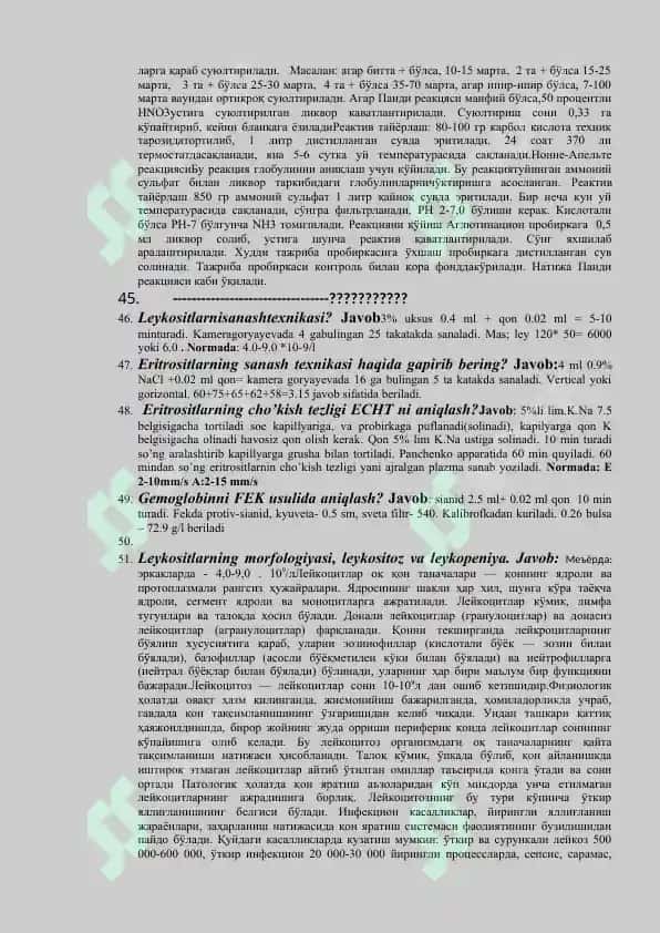 AGROS MED LABARATORIYAGA OID SAVOLLAR VA JAVOBLAR 8