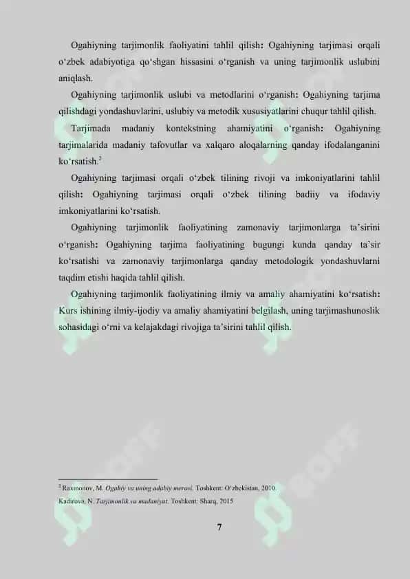Ogahiyning Tarjimonlik Mahorati 7