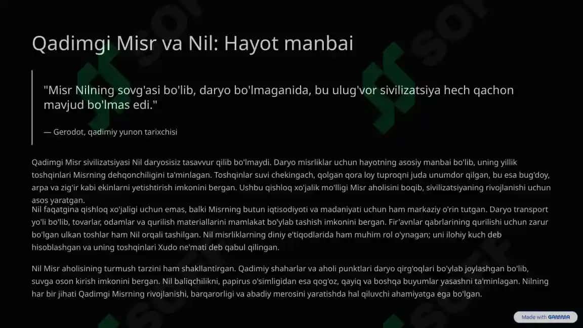Nil vodiysi: Sivilizatsiyalar beshigi 3