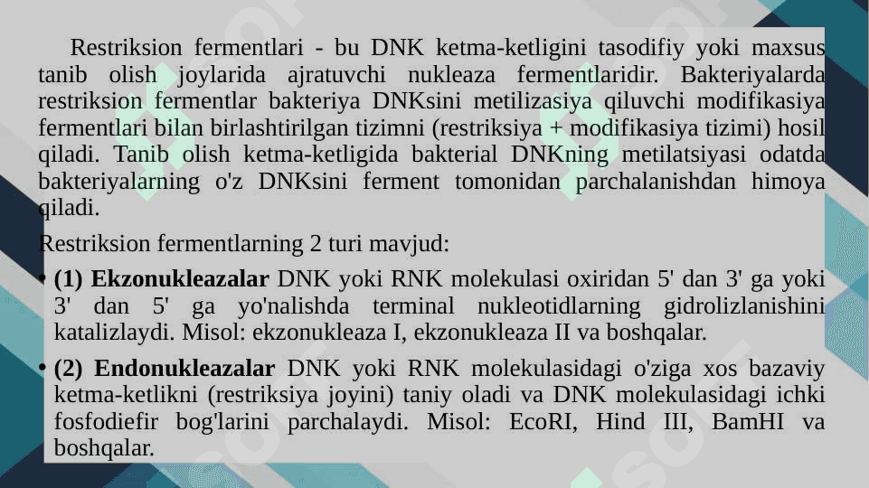 Gen muhadisligida qo`llaniladigan fermentlar 3