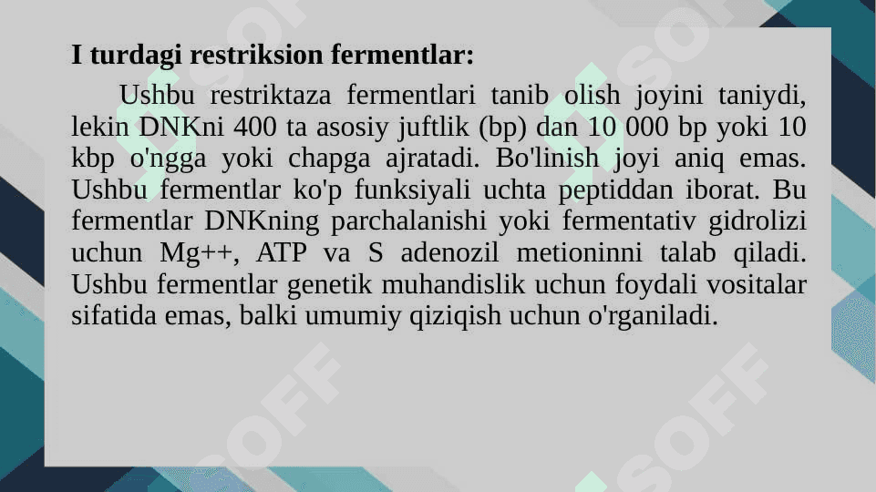 Gen muhadisligida qo`llaniladigan fermentlar 7
