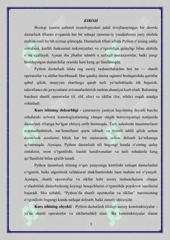 Python’da shartli operatorlar va sikllar 3