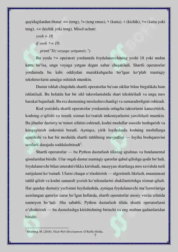 Python’da shartli operatorlar va sikllar 7