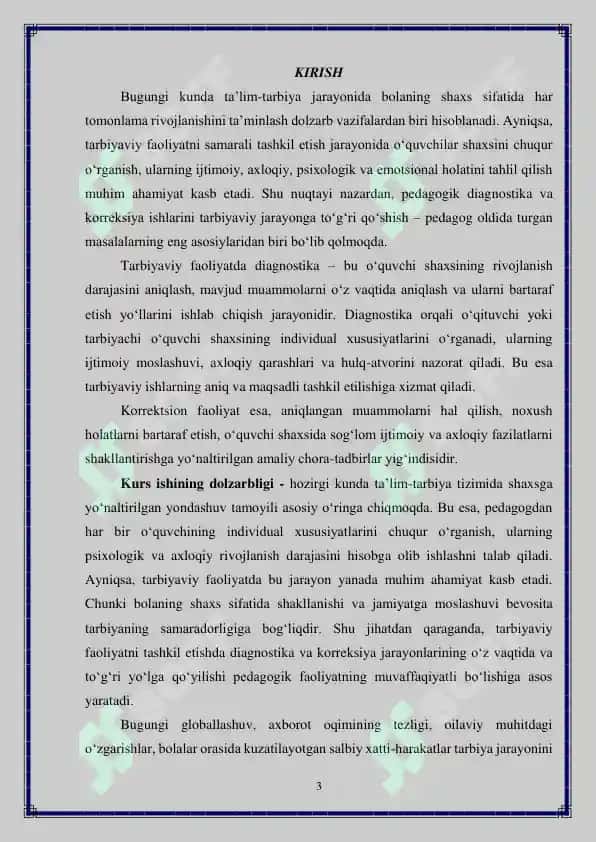 Tarbiyaviy faoliyatni tashkil etishda diagnostika va kerreksiya 3
