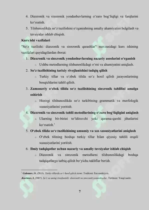 Soʻz tuzilishi diaxronik va sinxronik qarashlar 7