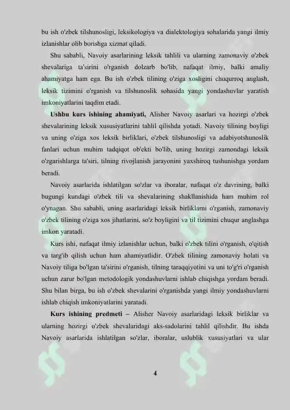 Alisher Navoiy asarlari va hozirgi oʻzbek shevalari leksikasi 4