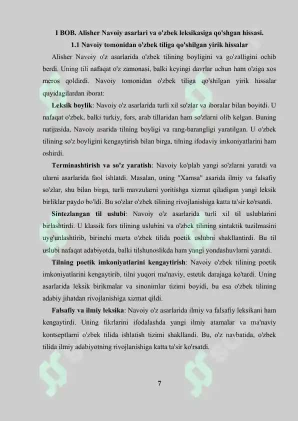 Alisher Navoiy asarlari va hozirgi oʻzbek shevalari leksikasi 7