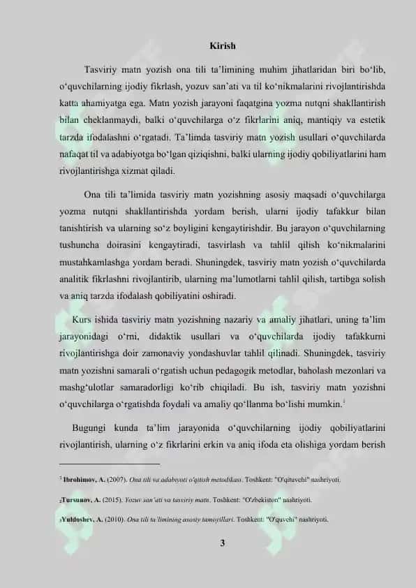 Ona tili ta'limida tasviriy matn yozish usullari 3