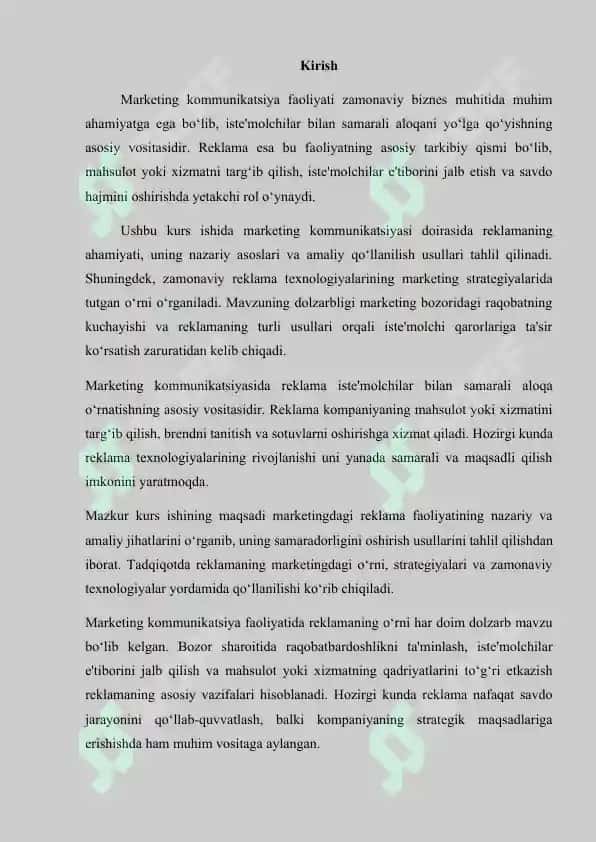 Marketing kommunikatsiyasi kurs ishi 3