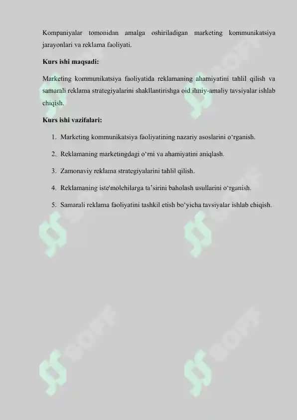 Marketing kommunikatsiyasi kurs ishi 5