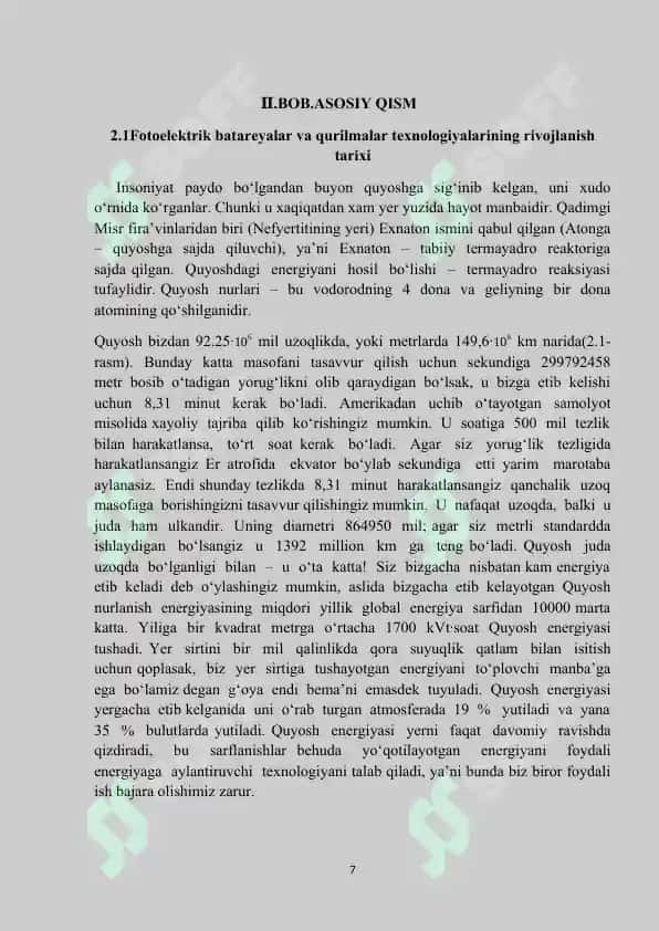 Fotoelektrik batareyalarning volt-amper tasnifi 7