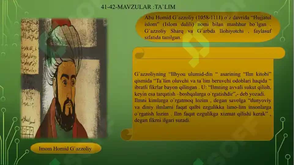 7-sinf O'zbekiston tarixidan Ta'lim mavzusi 2