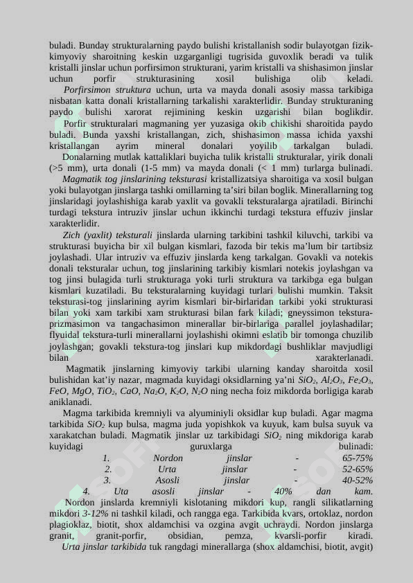 Tog' jinslari xaqida umumiy ma’lumotlar 3