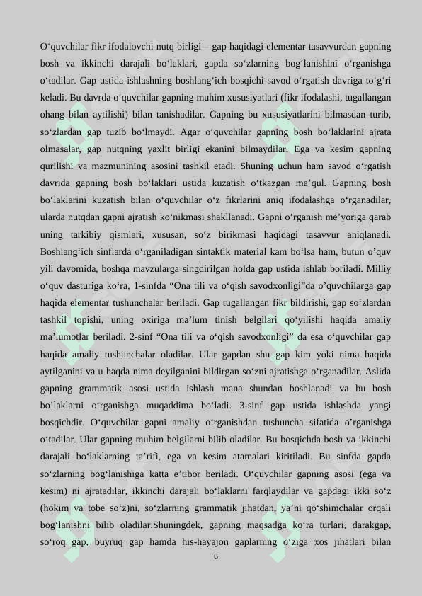 Savod oʻrgatish davrida gap ustida ishlash 6