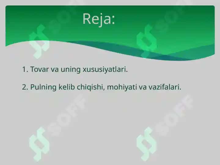 Tovar pul munosabatlari 2