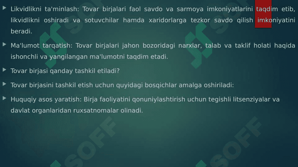 Tovar birjasi va uning tashkil topishi 5