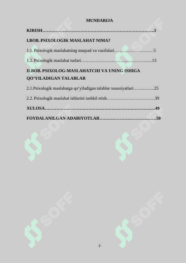 PSIXOLOK MASLAHATCHI SHAXSGA QO'YILADIGAN TALABLARI 2