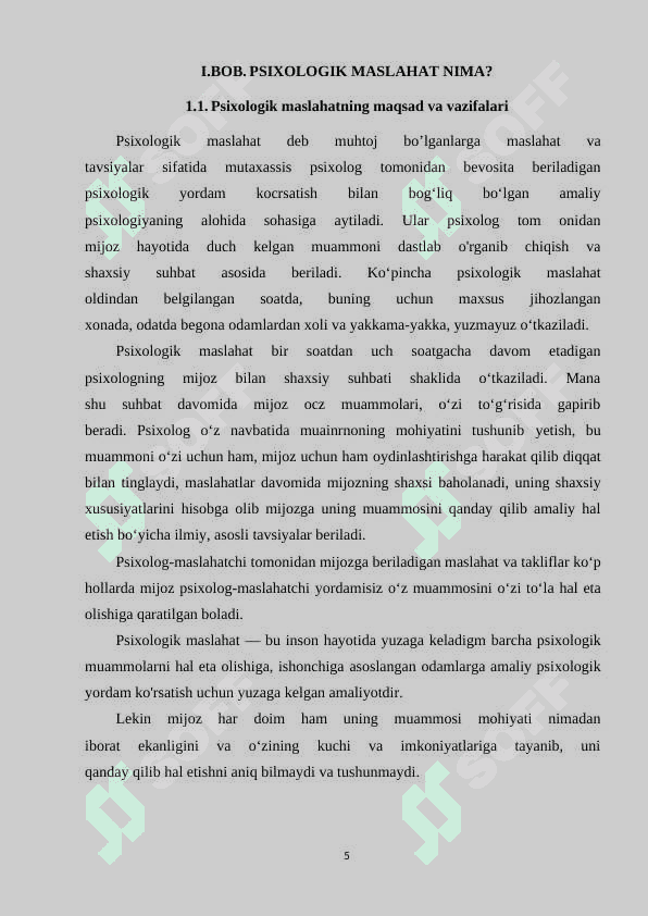 PSIXOLOK MASLAHATCHI SHAXSGA QO'YILADIGAN TALABLARI 5