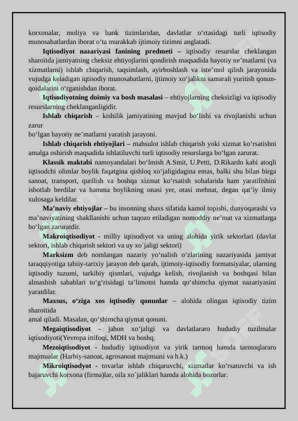 Iqtisodiyot va uning bosh masalasi Iqtisodiyot nazariyasining fan sifatida shakllanishi 3