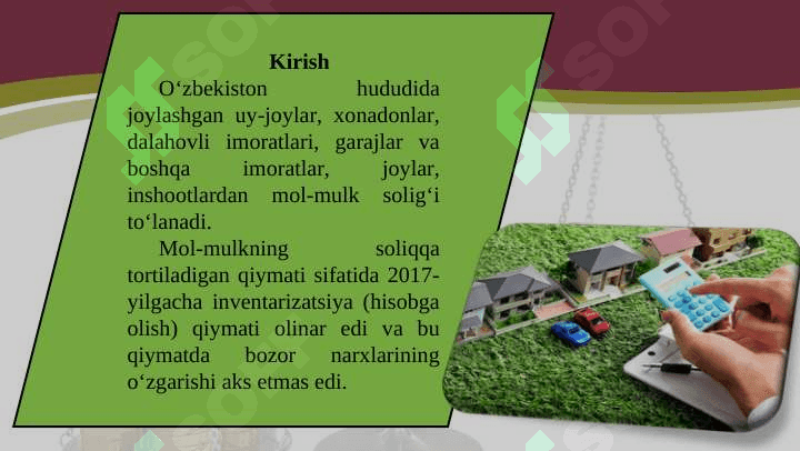 Yuridik va jismoniy shaxslardan olinadigan mol-mulk solig‘i 2