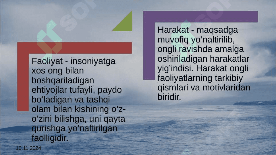 Faoliyat va faollik turlari. 4