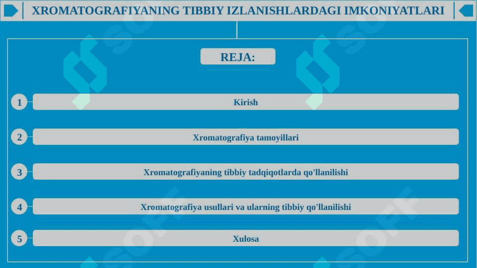Xromatografiyaning tibbiy izlanishlardagi imkoniyatlari 2