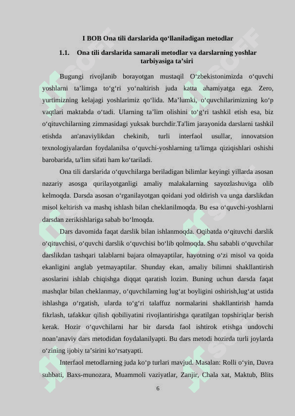 ONA TILI DARSLARIDA QOʻLLANILADIGAN METODLAR 6