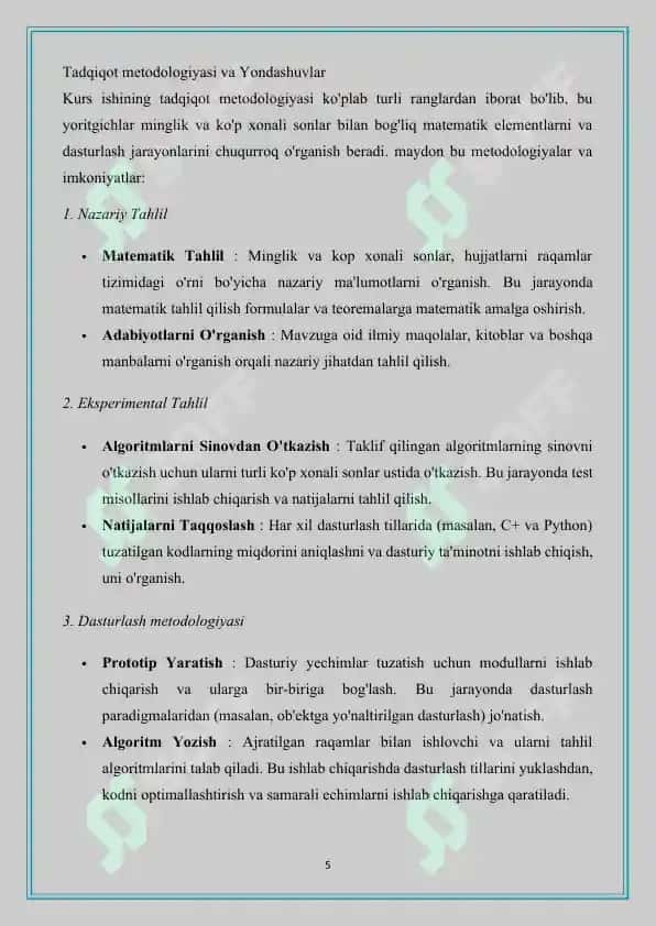 Minglik va koʻp xonali sonlar kontsentrida 5