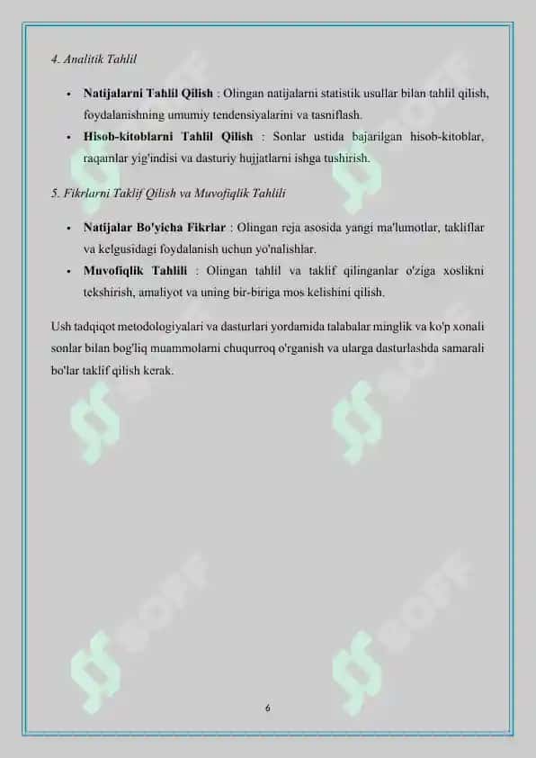 Minglik va koʻp xonali sonlar kontsentrida 6